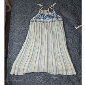 Girls Blue Floral Swing Dress Top Size 8